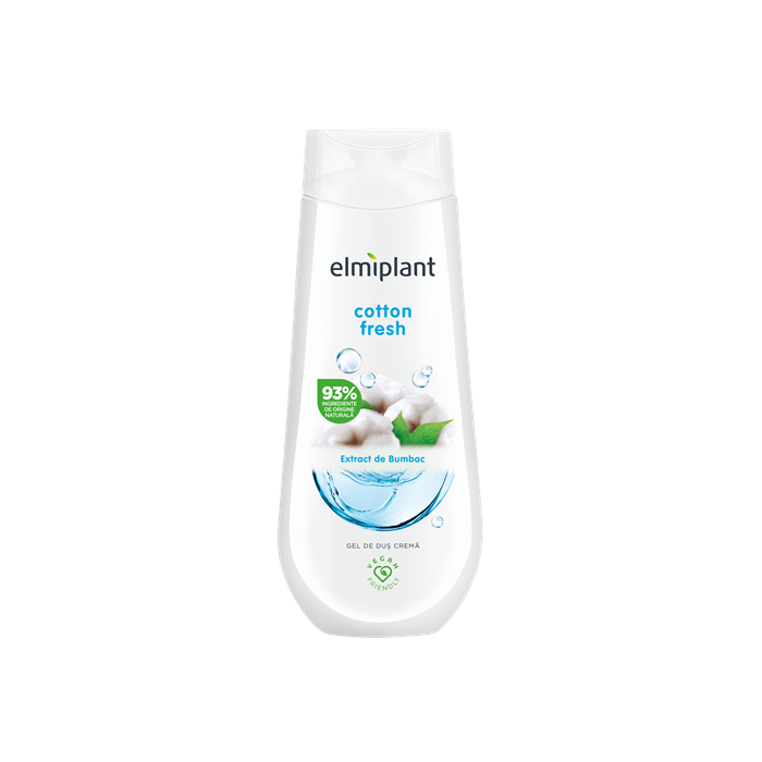 Gel de dus Cotton Fresh (extract de bumbac), 400 ml, Elmiplant