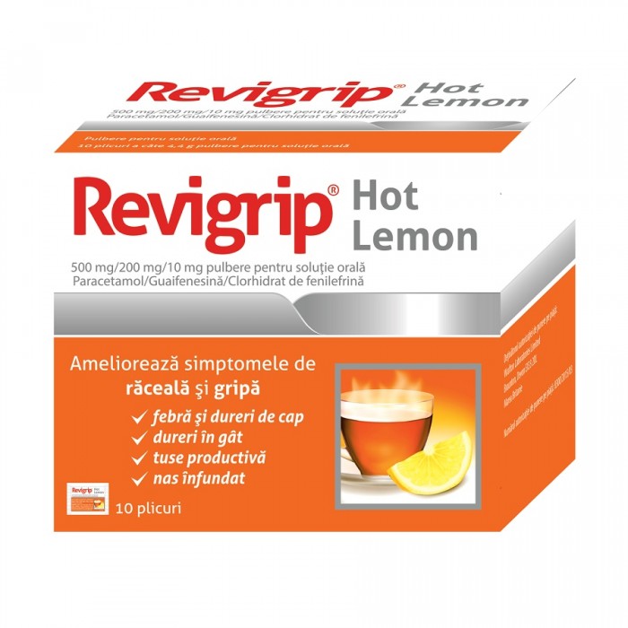 Revigrip Hot Lemon Max x 10plicuri, Solacium Pharma