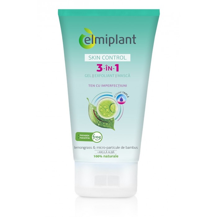 Gel, exfoliant si masca 3 in 1 pentru ten cu imperfectiuni, 150 ml, Elmiplant