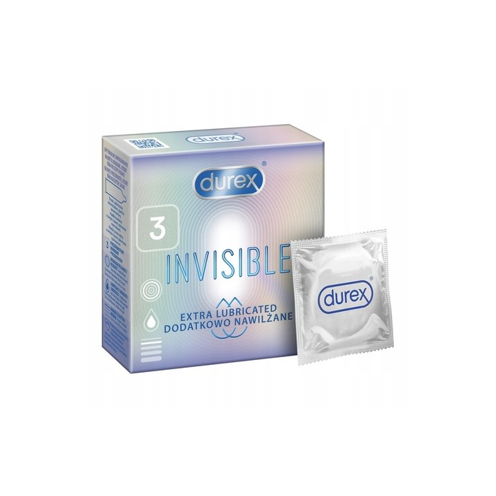 Durex prezervative invisible XL, 3 buc, Reckit Benckiser