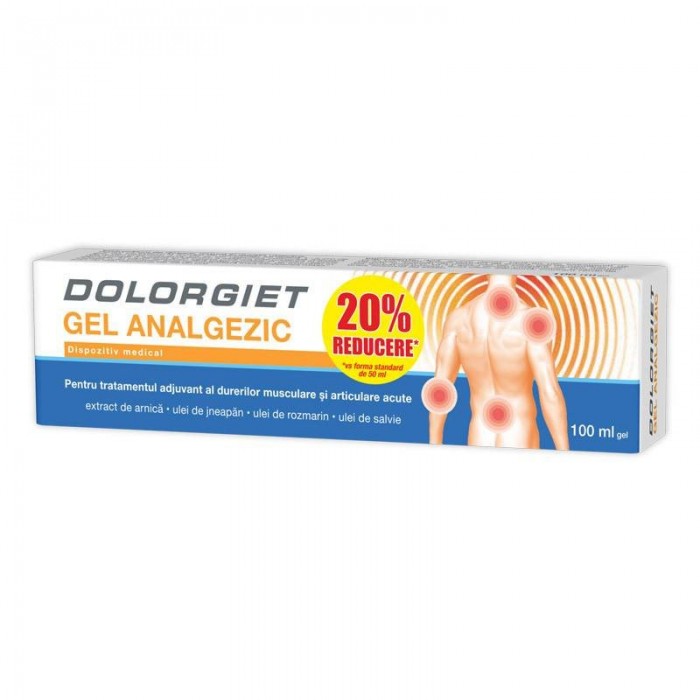 Pachet promotional Dolorgiet gel analgezic,100ml (20%)  banda pentru exercitii cadou, Zdrovit