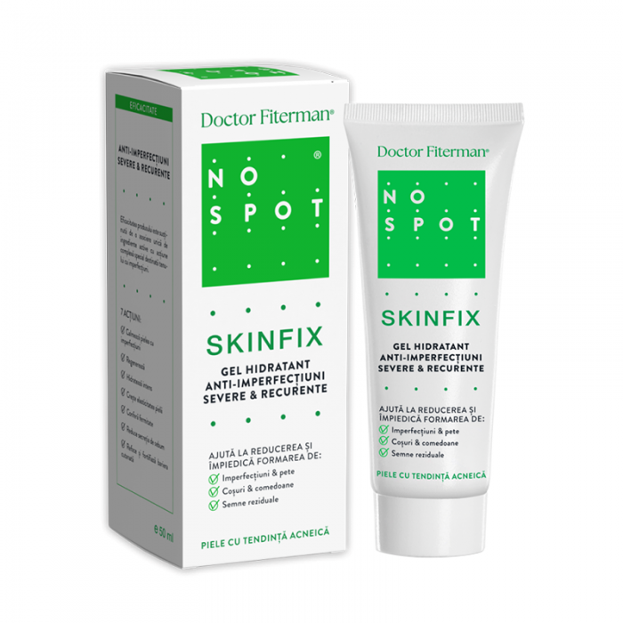 Doctor Fiterman No Spot skinfix gel hidratant anti-imperfectiuni severe si recurente, 50ml, Fiterman Pharma