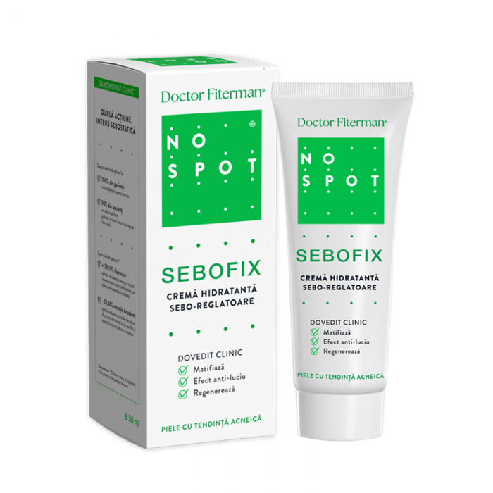 Doctor Fiterman No Spot sebofix crema hidratanta sebo-reglatoare, 50ml, Fiterman Pharma