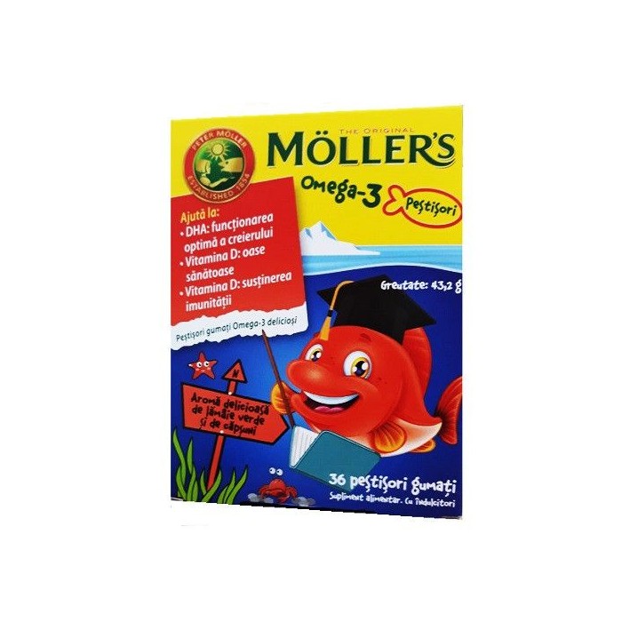 Moller's Strawberry Omega 3, 36 jeleuri