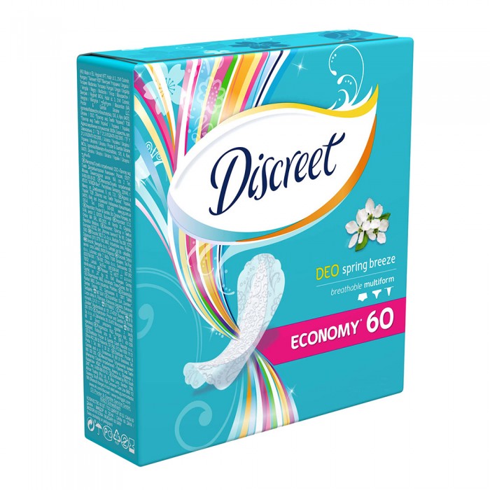 Absorbante zilnice Discreet deo spring, 60 bucati, Procter&Gamble