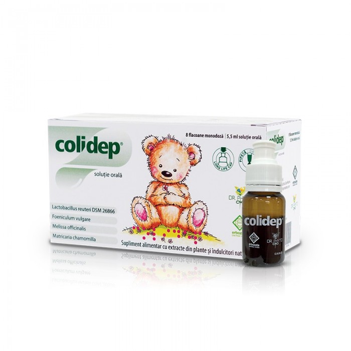 Solutie orala Colidep, 5.5 ml, 8 flacoane, Dr Phyto
