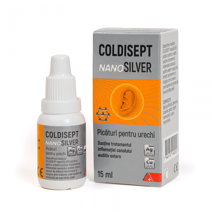 Coldisept NanoSilver picaturi urechi, 15 ml, Alpen Pharma