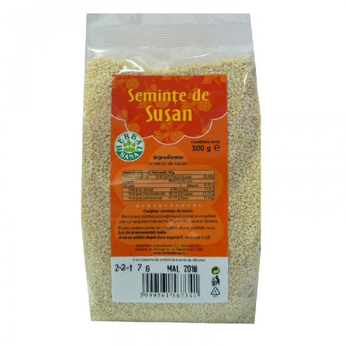 Seminte de susan alb, 300 g, Herbavit