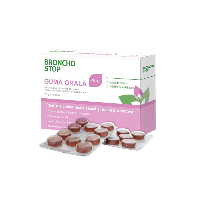 Guma orala Bronchostop, 20 de gume, Kwizda Pharma