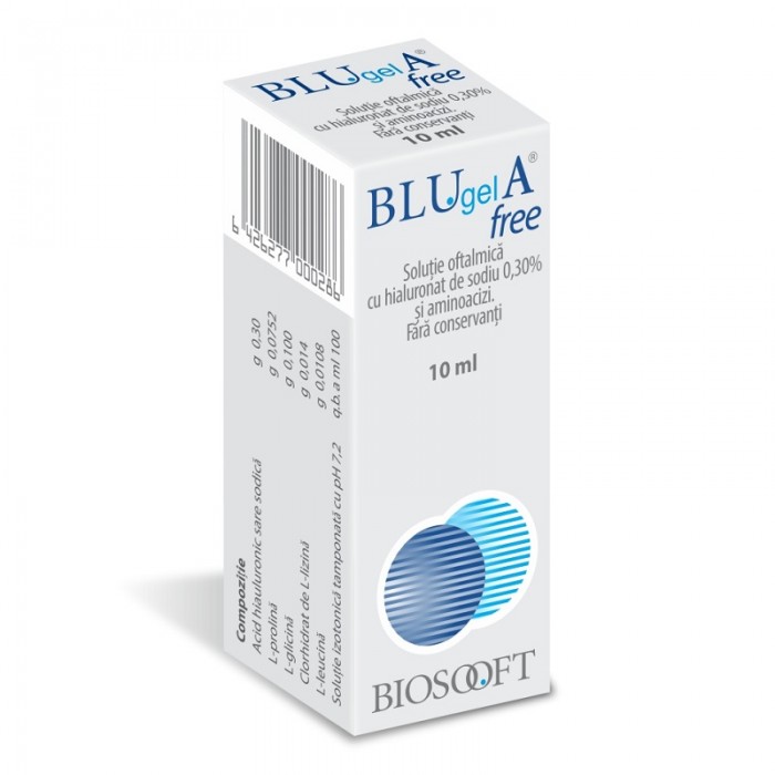 Blu gel a free, 0.3%, solutie oftalmica, 10ml, Fidia Spa