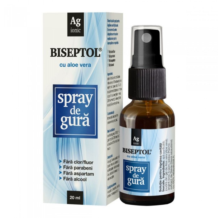 Biseptol, spray de gura cu aloe vera, 20 ml, Dacia Plant