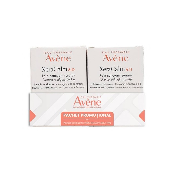 Pachet promotional Avene Xeracalm A.D. sapun, 2 x 100g, LAB. PIERRE FABRE FRANTA