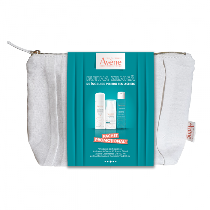 Pachet promotional Avene Cleanance gel, 100ml  Comedomed, 30ml  Apa termala, 50ml  borseta, Lab. Pierre Fabre Franta