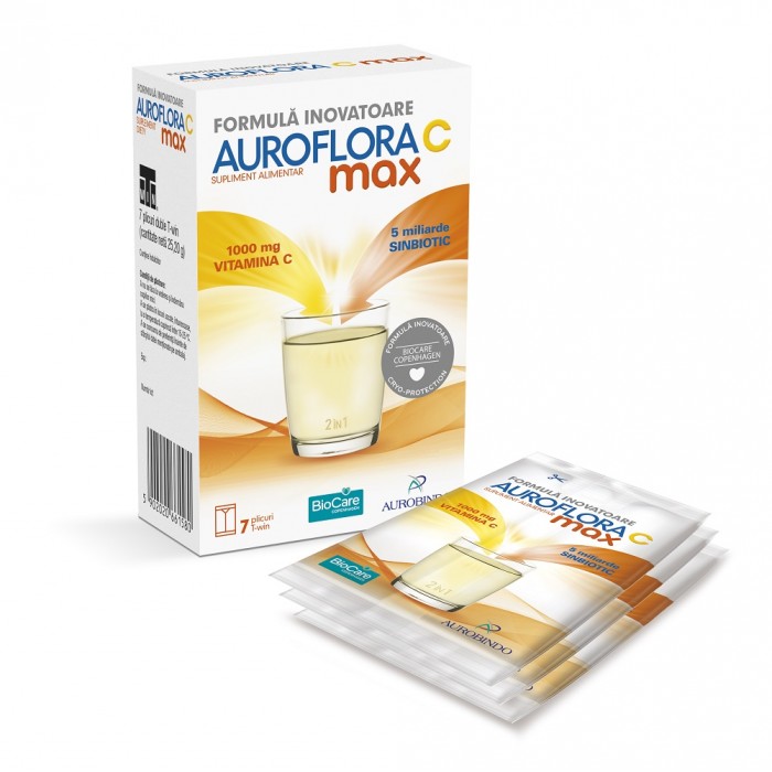Auroflora sinbiotic  vitamina C 1000 x 7 plic