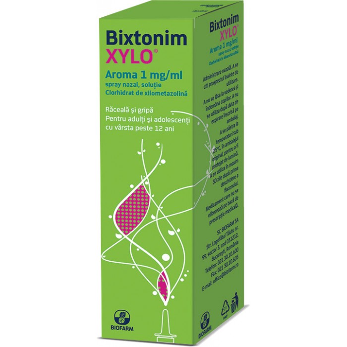 Bixtonim Xylo Aroma 0,1% spr.nazal 10ml, Biofarm Sa Romania