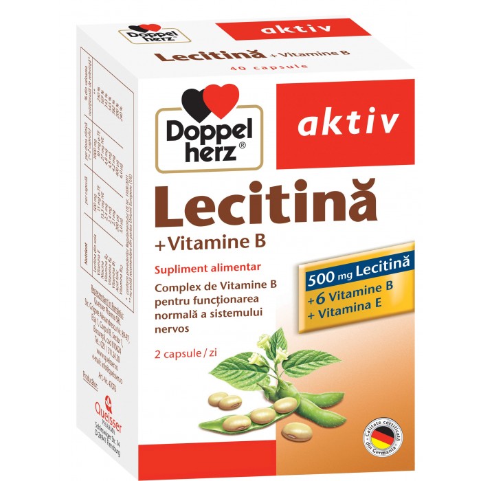 Aktiv Lecitina  Vitamina B, 40 de capsule, Doppelherz